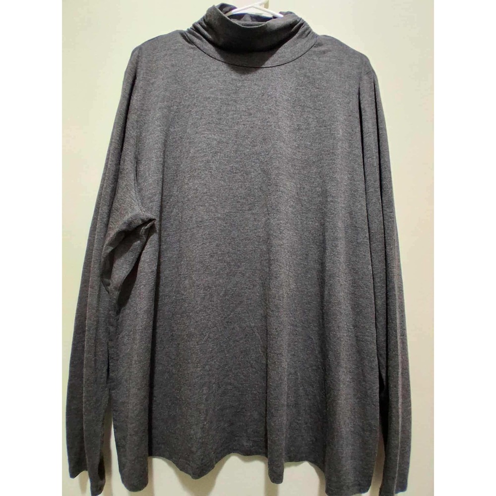 Leo Nicole Woman Gray Hematite Long Sleeve Turtleneck Top Plus Size 2X Modal‎